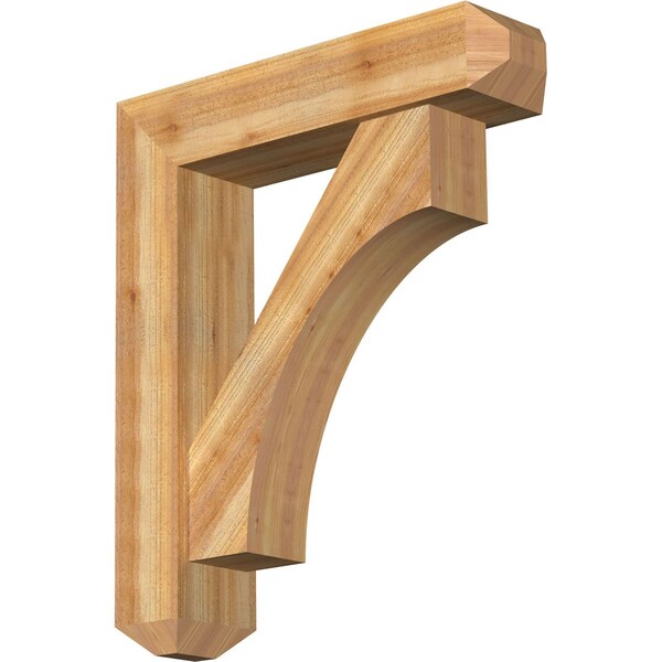 Ekena Millwork Westlake Craftsman Rough Sawn Bracket w/ Offset Brace, Western Red Cedar, 8"W x 34"D x 40"H BKT0806X34X40WTL04RWR - main